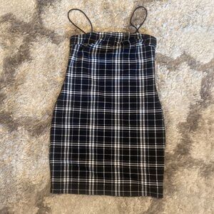 Black and White Plaid Dress